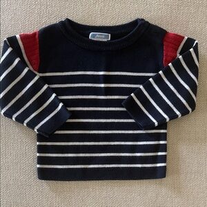 Jacadi Navy and Red Striped Kids Sweater